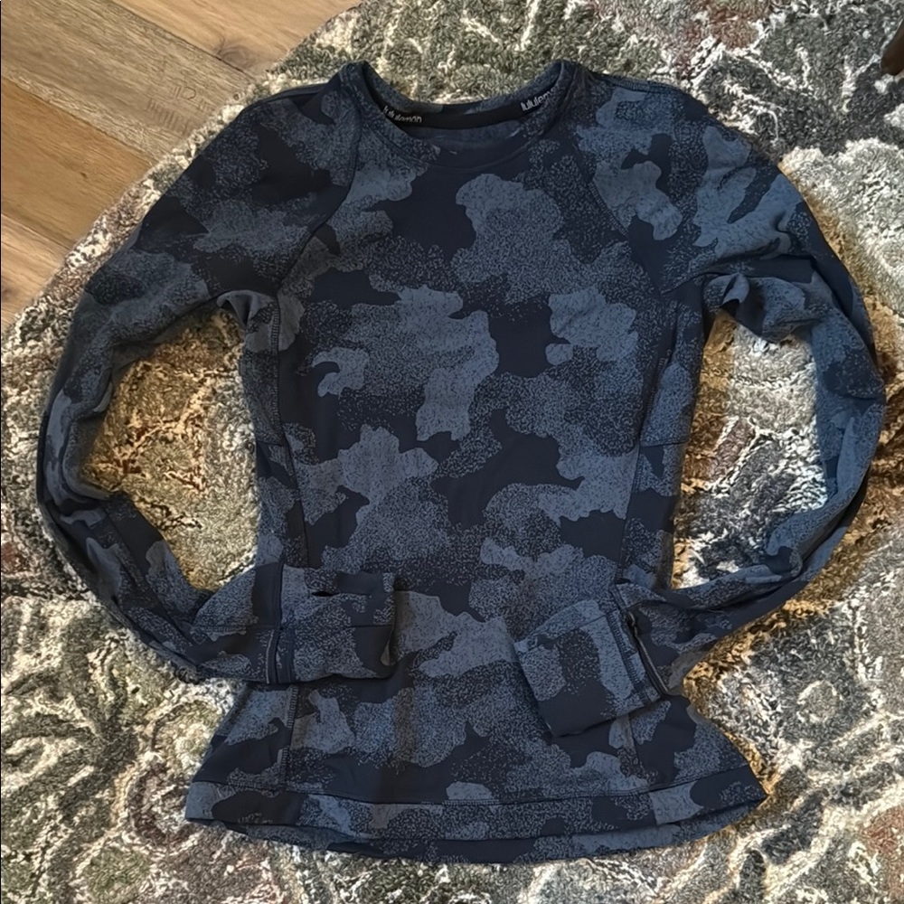 Lululemon it’s Rulu Run Blue Camo Long Sleeve Top